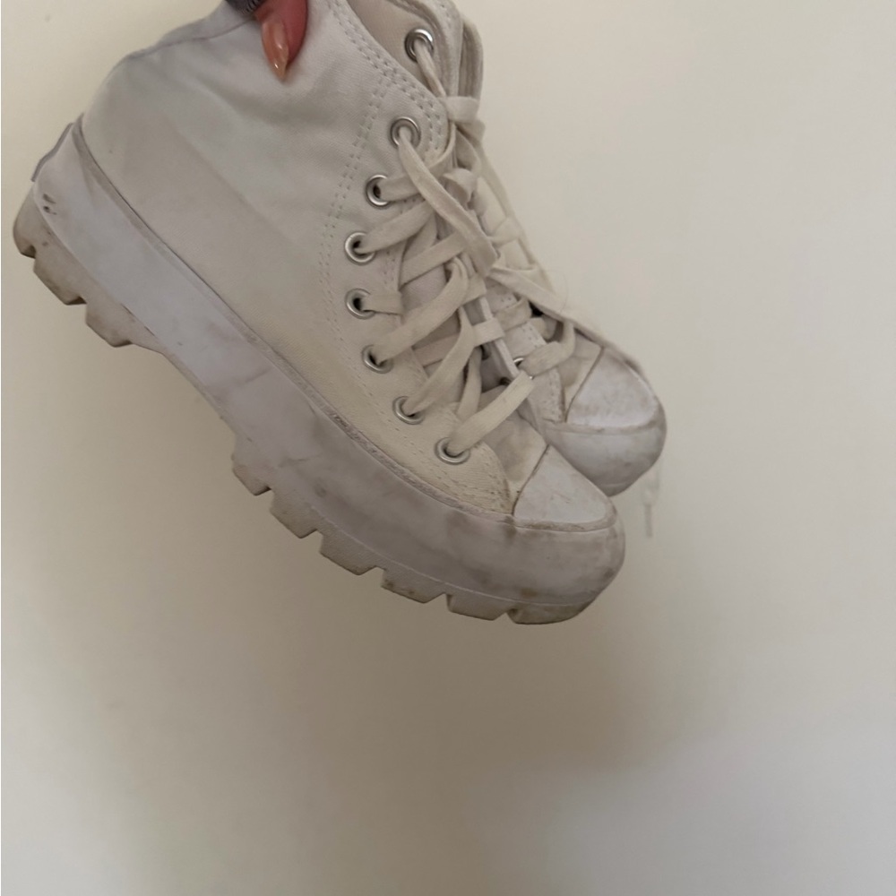Women's White High-Top Sneakers